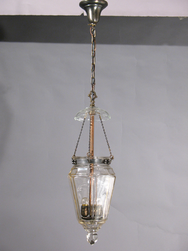 3-Light Cut & Pressed Glass Serpent Bell Lantern